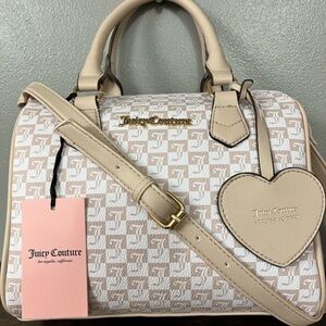 Juicy Couture Geo Sandstone Logo Satchel Purse Top Handle Crossbody NWT